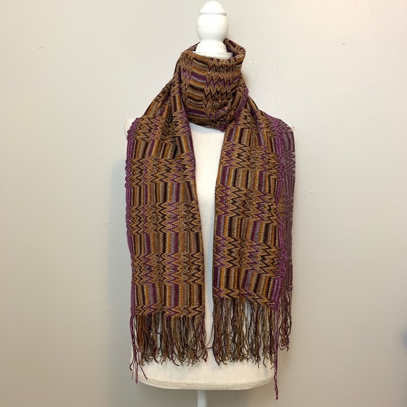 MISSONI • Chenille Lurex Scarf Multi Color - Picture 2 of 8